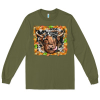 Army Green highland cow Long Sleeve Tee - JahusDesignShop