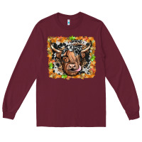 Burgundy highland cow Long Sleeve Tee - JahusDesignShop