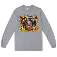 Heather Grey highland cow Long Sleeve Tee - JahusDesignShop