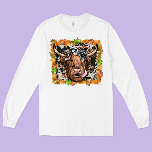 Highland Cow Long Sleeve Tee Designed By Jahusdesignshop