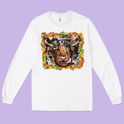 Highland Cow Long Sleeve Tee Designed By Jahusdesignshop