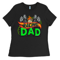 Black racing dad with racing oto equipment Ladies Tee - AdoDesignShop