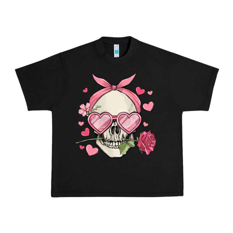 Valentine's Day Skull Urban Heavy Tee by MaliasSmallBusiness | Teevron