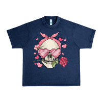 Navy valentine's day skull Urban Heavy Tee - MaliasSmallBusiness