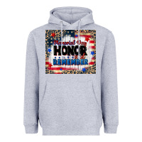 Heather Grey memorial day honor and remember Heavyweight Hoodie - CowGirlArtShop