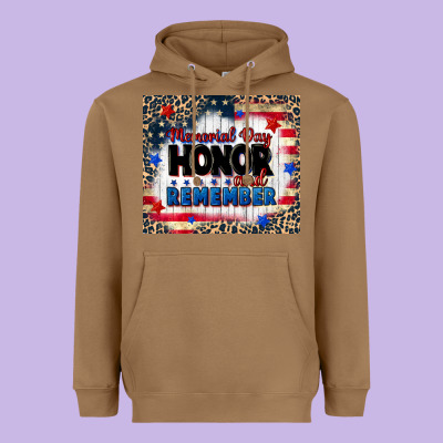 Memorial Day Honor And Remember Heavyweight Hoodie Designed By Cowgirlartshop