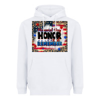 White memorial day honor and remember Heavyweight Hoodie - CowGirlArtShop