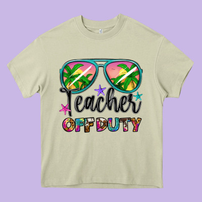 Teacher Off Duty Heavy Core Tee Designed By Artiststas