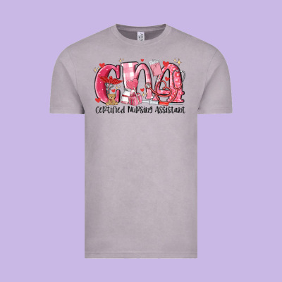 Cna Certified Valentine Nursing Assistant Valentin Vintage Tee Designed By Maliassmallbusiness