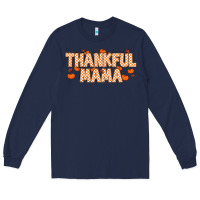 Navy Thankful Mama Long Sleeve Tee - MaliasSmallBusiness