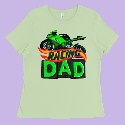 Racing Dad With Racing Motorcycle Ladies Tee Designed By Adodesignshop