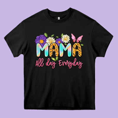 Mama All Day Everyday Heavy Core Tee Designed By Artiststas