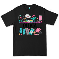 Black nurse elements with costom name Premium Tee - AdoDesignShop