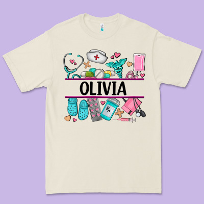 Nurse Elements With Costom Name Premium Tee Designed By Adodesignshop