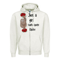 Oatmeal Heather just a girl who loves sloths Zipper Hoodie - Bettercallsaul