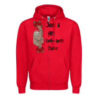 Red just a girl who loves sloths Zipper Hoodie - Bettercallsaul