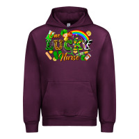 Mauve Wine one lucky nurse Urban Hoodie - FaDigitalArtStudio