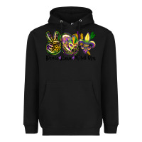 Black peace love mardi gras Heavyweight Hoodie - CowGirlArtShop