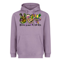 Lavender peace love mardi gras Heavyweight Hoodie - CowGirlArtShop