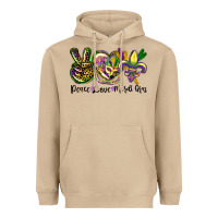 Mushroom peace love mardi gras Heavyweight Hoodie - CowGirlArtShop
