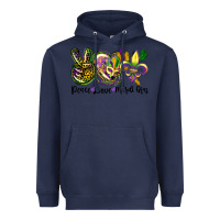 Navy peace love mardi gras Heavyweight Hoodie - CowGirlArtShop