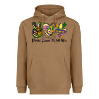 Peace Love Mardi Gras Heavyweight Hoodie | Teevron