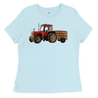 Baby Blue farm tractor Ladies Tee - RanaPortraitStore
