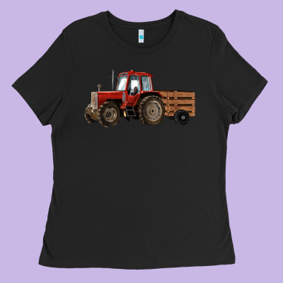 Farm Tractor Ladies Tee Designed By Ranaportraitstore
