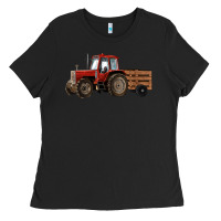 Black farm tractor Ladies Tee - RanaPortraitStore