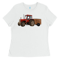 White farm tractor Ladies Tee - RanaPortraitStore