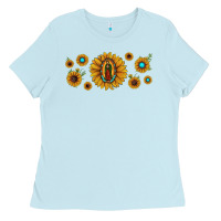 Baby Blue sunflower lady of guadalupe Ladies Tee - JahusDesignShop
