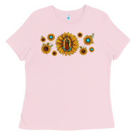 Bubblegum Pink sunflower lady of guadalupe Ladies Tee - JahusDesignShop