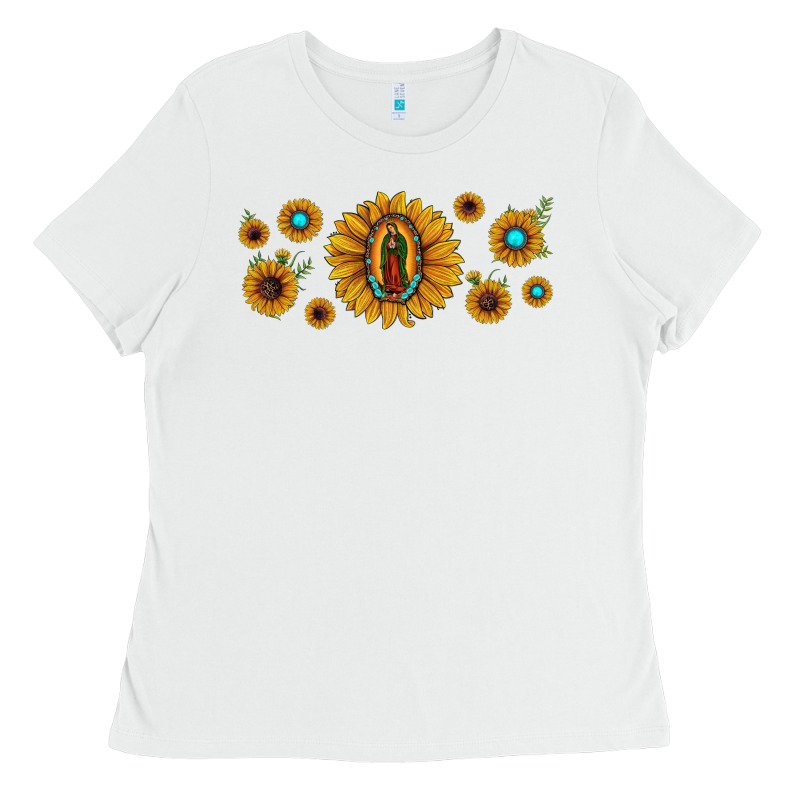 Sunflower Lady Of Guadalupe Ladies Tee by JahusDesignShop | Teevron