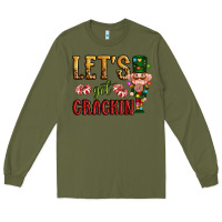 Army Green Let's get crackin Christmas Long Sleeve Tee - NancyCooperArtShop