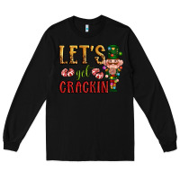 Black Let's get crackin Christmas Long Sleeve Tee - NancyCooperArtShop
