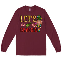 Burgundy Let's get crackin Christmas Long Sleeve Tee - NancyCooperArtShop