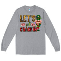 Heather Grey Let's get crackin Christmas Long Sleeve Tee - NancyCooperArtShop