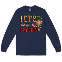 Navy Let's get crackin Christmas Long Sleeve Tee - NancyCooperArtShop