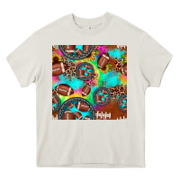 Cream football tie dye gemstone sunflower seamless pattern Heavy Core Tee - JahusDesignShop