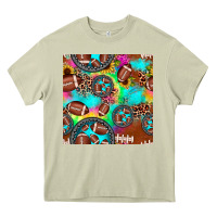 Mossy football tie dye gemstone sunflower seamless pattern Heavy Core Tee - JahusDesignShop
