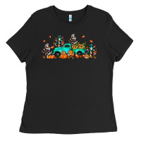 Black fall cactus pumpkin truck Ladies Tee - JahusDesignShop