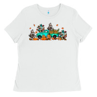 White fall cactus pumpkin truck Ladies Tee - JahusDesignShop