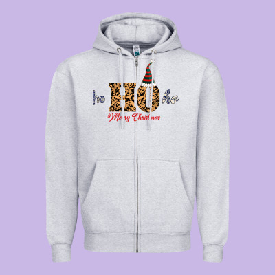Ho Ho Ho Merry Christmas Zipper Hoodie Designed By Bettercallsaul