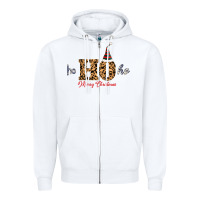 White Ho Ho Ho Merry Christmas Zipper Hoodie - Bettercallsaul