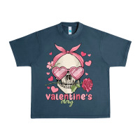 Midnight Navy valentine's day skull Urban Heavy Tee - MaliasSmallBusiness