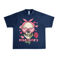 Navy valentine's day skull Urban Heavy Tee - MaliasSmallBusiness