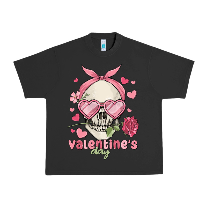 Valentine's Day Skull Urban Heavy Tee by MaliasSmallBusiness | Teevron