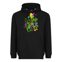 Black mardi gras trex Heavyweight Hoodie - CowGirlArtShop