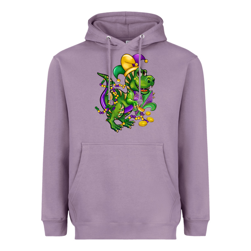 Mardi Gras Trex Heavyweight Hoodie by CowGirlArtShop | Teevron