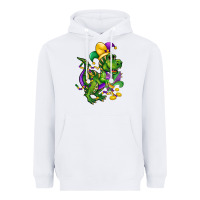 White mardi gras trex Heavyweight Hoodie - CowGirlArtShop